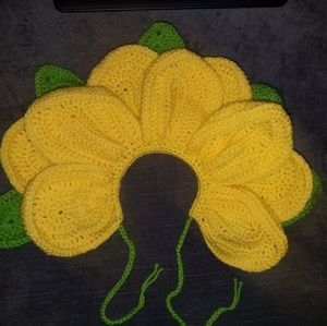 Crochet flower headband/ pet collar costume